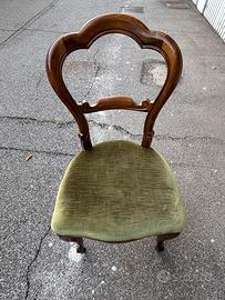 4 sedie stile Luigi Filippo con seduta imbottita