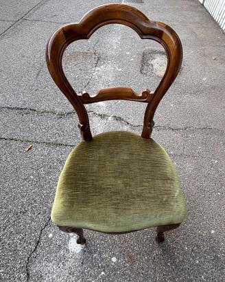 4 sedie stile Luigi Filippo con seduta imbottita