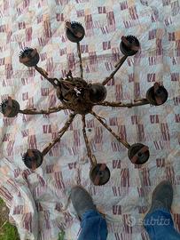 Lampadario antico in bronzo