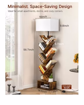 Libreria ad albero con lampada incorporata