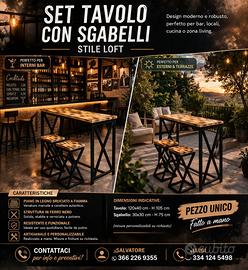 🔥 SET TAVOLO + SGABELLI STILE LOFT 🔥