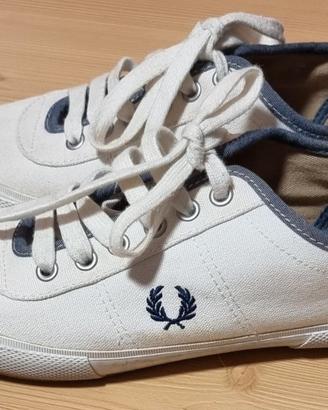 Sneakers donna Fred Perry originale, bianche e blu