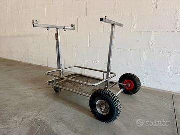 Carrello portakart in acciaio cromato