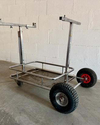 Carrello portakart in acciaio cromato