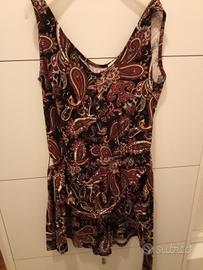 Tutina a fantasia con pantaloncino donna Mango