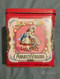 Scatola in latta, Amaretti Virginia , 1995,vintage