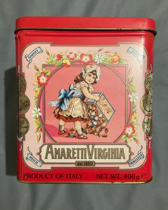 Scatola in latta, Amaretti Virginia , 1995,vintage