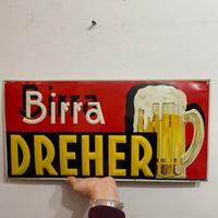 Insegna BIRRA DREHER litografata letterein rilievo