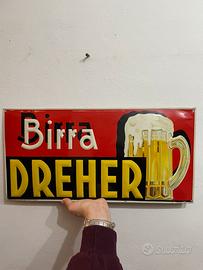 Insegna BIRRA DREHER litografata letterein rilievo