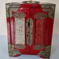 portagioie Vintage Cinese in Legno Laccato