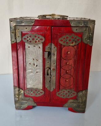 portagioie Vintage Cinese in Legno Laccato