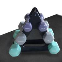 Set manubri fitness con supporto 3 coppie