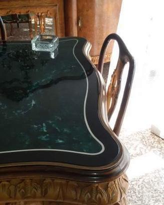Tavolo con 8 sedie stile cippendale