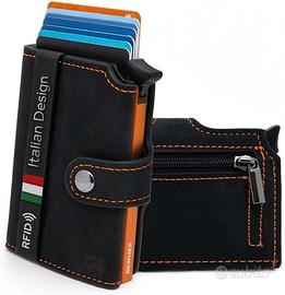 BEWMER v2 Portafoglio Uomo Slim In Similpelle Con