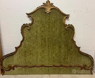 Testiera letto in legno intarsiato dorato