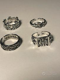 Set di 4 anelli gotici