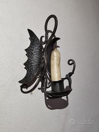 applique/candeliere da parete in ferro battuto sti