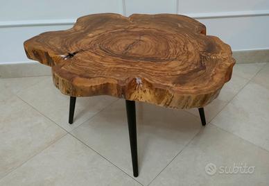tavolino da caffè in legno di ulivo 