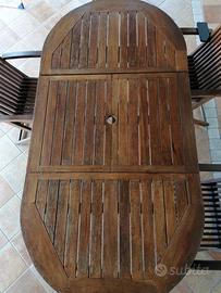 Tavolo in legno da esterno + 6 sedie
