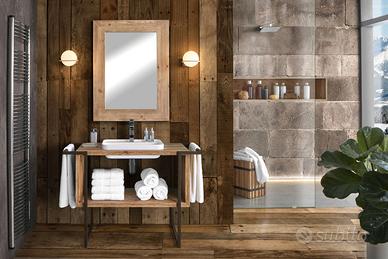 MOBILE BAGNO RUSTICO MODERNO CON SPECCHIERA