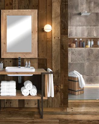 MOBILE BAGNO RUSTICO MODERNO CON SPECCHIERA