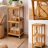 Mobiletto vintage in rattan/vimini anni ’70-’80, 2