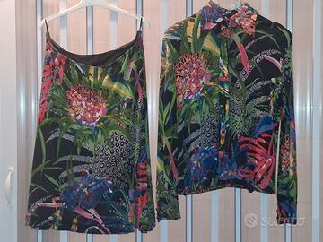 Completo Camicia Gonna Donna Signora Vintage Curvy
