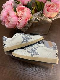 Golden Goose ballstar glitter argento 39