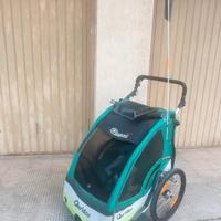 Rimorchio a 2 posti per bici - passeggino 