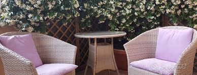 set da giardino in rattan sintetico