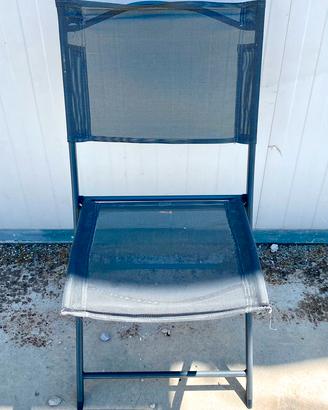 Sedia Pieghevole da Esterno Acciaio PVC