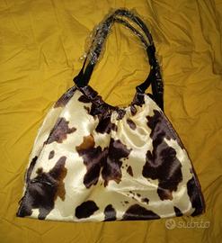 Borsa maculata in tessuto morbido nuova
