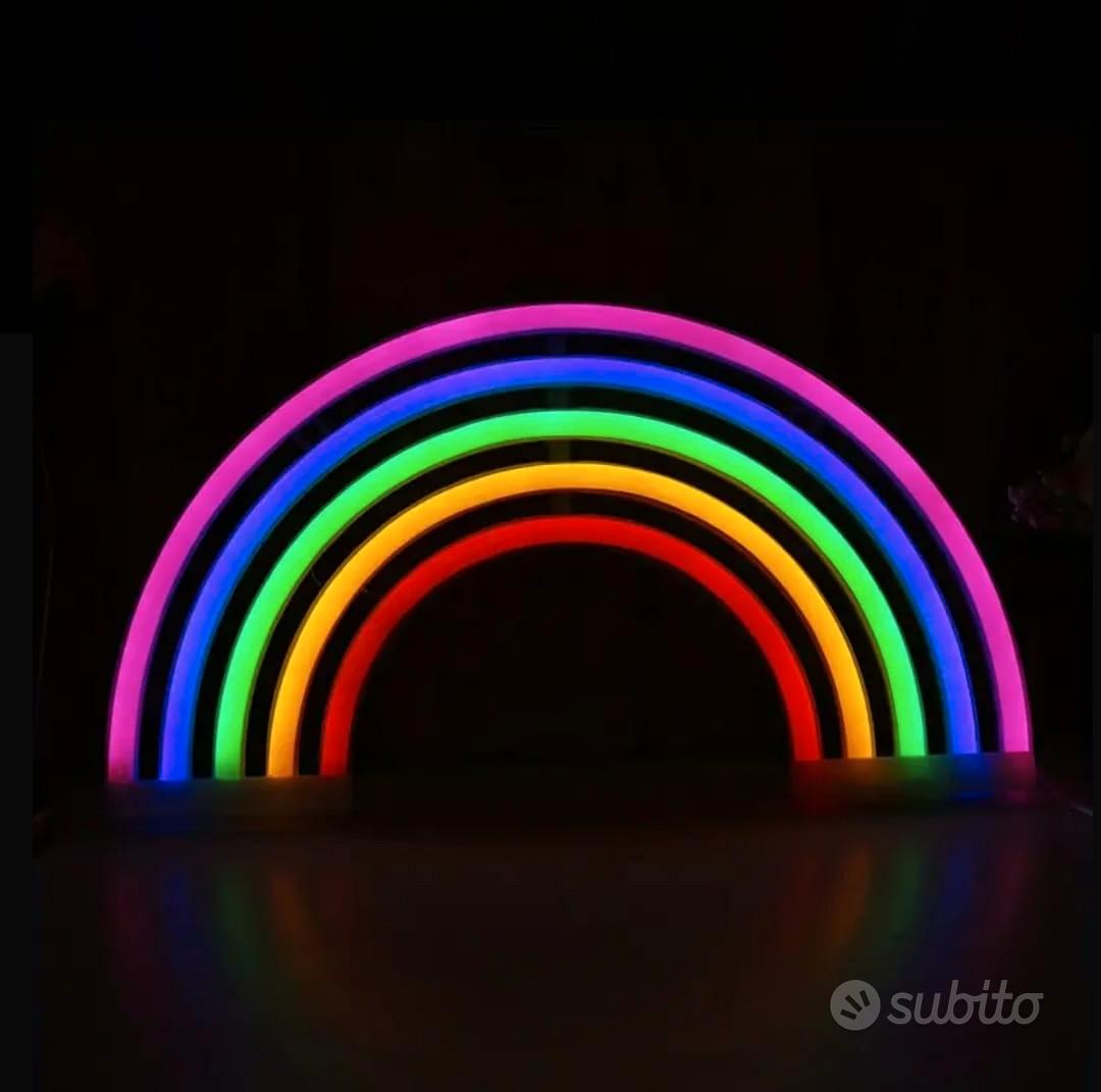 Lampada Neon con base Arcobaleno