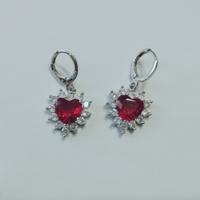 Orecchini argento rossi