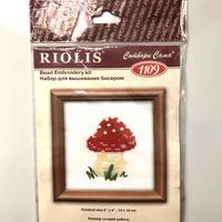 Kit per ricamo con perline "Fungo Amanita". Nuovo.