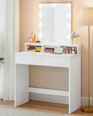 Tavolo trucco con specchio e luci