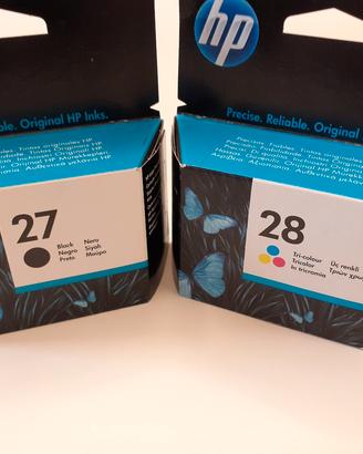 Cartucce stampante HP 27 Bk HP 28 Colori Originali