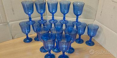 17 calici blu cobalto VINTAGE