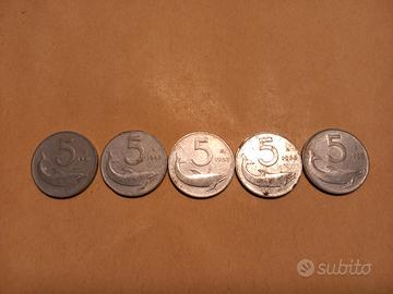 Monete 5 lire 10 lire