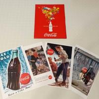 4 Stampe CocaCola immagini d'epoca+Porta stampe