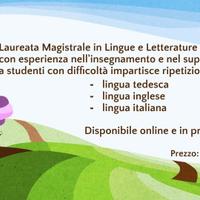 Ripetizioni private tedesco, inglese, italiano