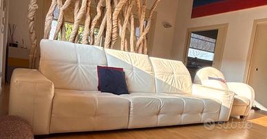 Divano Ulivi in pelle pieno fiore - design italian