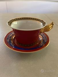 Tazza da te con piattino Medusa Versace rossa