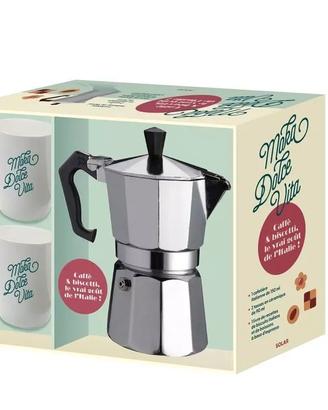 Moka Dolce Vita: Kit con 1 caffettiera 2 tazze ecc