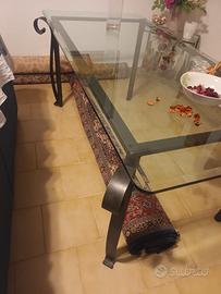 Tavolo in ferro battuto  + cristallo