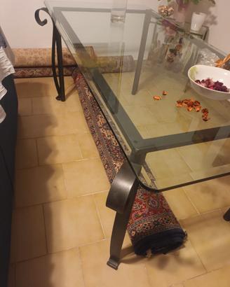 Tavolo in ferro battuto  + cristallo