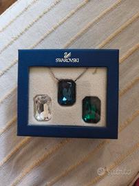 Collana Swarovski Intercambiabile Blu-Bianca-Verde