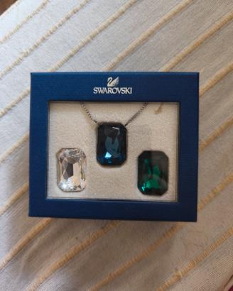 Collana Swarovski Intercambiabile Blu-Bianca-Verde