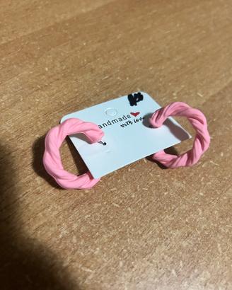 Orecchini cuore di zucchero rosa marshmallow donna