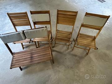 5 SEDIE GARDEN in legno x giardino esterni